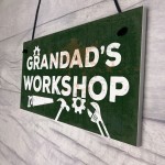 Grandads Workshop Funny Man Cave Sign Dad Gifts For Christmas 