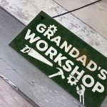 Grandads Workshop Funny Man Cave Sign Dad Gifts For Christmas 