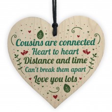 Birthday Christmas Gift For Cousin Wood Heart Family Friend Sign