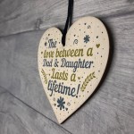Dad And Daughter Ornament Gifts Wooden Heart Birthday Plaques