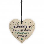 Daddy Daughter Dad Son Sentimental Gift Heart Plaque Keepsake