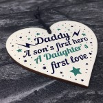 Daddy Daughter Dad Son Sentimental Gift Heart Plaque Keepsake