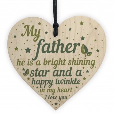 Dad Father Memorial Hanging Wood Heart Remembrance Plaque