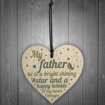 Dad Father Memorial Hanging Wood Heart Remembrance Plaque