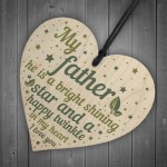 Dad Father Memorial Hanging Wood Heart Remembrance Plaque