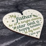 Dad Father Memorial Hanging Wood Heart Remembrance Plaque