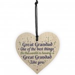 Great Grandad Grandfather Gift Wooden Heart Keepsake Gift