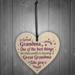 Great Grandma Grandmother Gift Wooden Heart Keepsake Gift