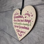 Great Grandma Grandmother Gift Wooden Heart Keepsake Gift