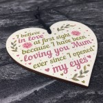 Mum Gifts For Mummy Wood Heart Plaque Daughter Son Keepsake