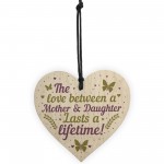 Mother And Daughter Gift Ornament Wood Heart Birthday Thank You