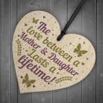 Mother And Daughter Gift Ornament Wood Heart Birthday Thank You