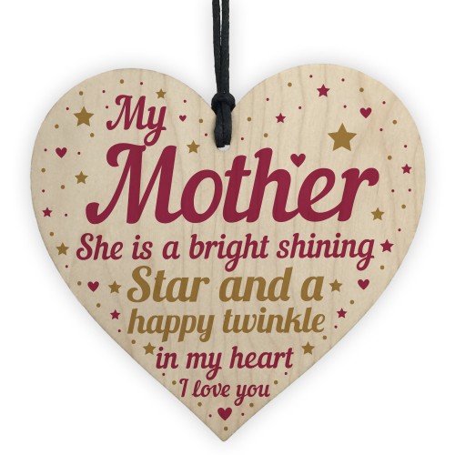 Mum Mother Memorial Wooden Heart Remembrance Plaque Keepsake