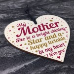 Mum Mother Memorial Wooden Heart Remembrance Plaque Keepsake