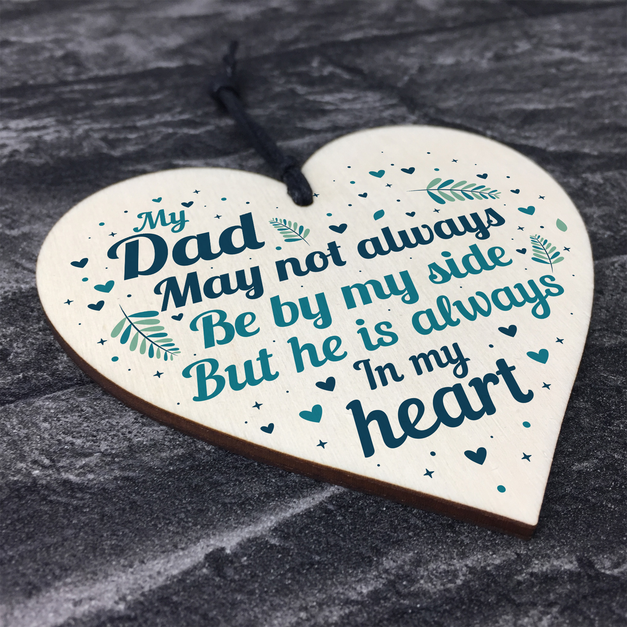 Dad Father Memorial Plaques In Memory Wood Heart Sign Memorial