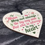 Nan Memorial Plaques Christmas Memorial Decoration Wooden Heart 