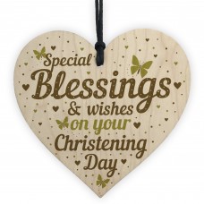 Christening Plaque Baby Boy Girl Gift Wooden Heart Keepsake Baby