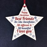 Christmas Gifts For Best Friend Wooden Baubles Tree Decoration 