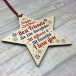 Christmas Gifts For Best Friend Wooden Baubles Tree Decoration 