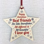 Christmas Gifts For Best Friend Wooden Baubles Tree Decoration 