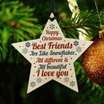 Christmas Gifts For Best Friend Wooden Baubles Tree Decoration 