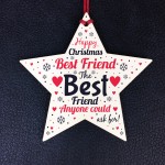 Christmas Gift For Best Friend Wooden Star Christmas Tree Bauble