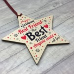 Christmas Gift For Best Friend Wooden Star Christmas Tree Bauble