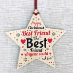 Christmas Gift For Best Friend Wooden Star Christmas Tree Bauble