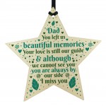 Dad Memorial Christmas Tree Decorations Wood Star Remembrance