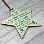 Dad Memorial Christmas Tree Decorations Wood Star Remembrance