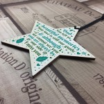 Dad Memorial Christmas Tree Decorations Wood Star Remembrance