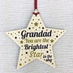 Christmas Tree Bauble Grave Memorial Ornament For Grandad Star