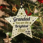 Christmas Tree Bauble Grave Memorial Ornament For Grandad Star