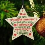 Mum Memorial Christmas Tree Decorations Wood Star Remembrance