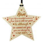 Nan Memorial Christmas Tree Decorations Wood Star Remembrance 