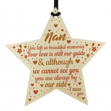 Nan Memorial Christmas Tree Decorations Wood Star Remembrance 