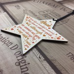 Nan Memorial Christmas Tree Decorations Wood Star Remembrance 