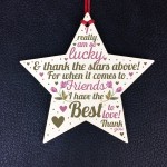 THANK YOU Friendship Plaque Wood Star Keepsake Gift Best Friend