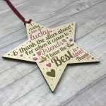 THANK YOU Friendship Plaque Wood Star Keepsake Gift Best Friend