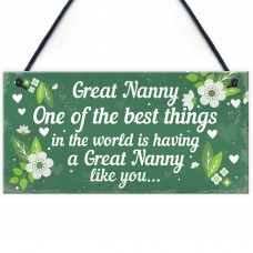 Great Nanny Plaque Sign Grandparent Gifts From Grandchildren