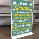 Nan Nanny Gifts For Birthday Christmas Standing Plaque Keepsake