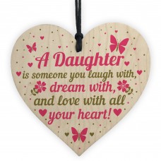 Daughter Birthday Christmas Card Gifts Wooden Heart From Mum