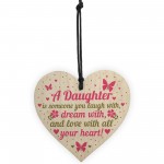 Daughter Birthday Christmas Card Gifts Wooden Heart From Mum
