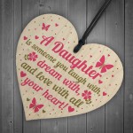Daughter Birthday Christmas Card Gifts Wooden Heart From Mum