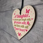 Daughter Birthday Christmas Card Gifts Wooden Heart From Mum