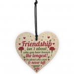 FRIENDSHIP Birthday Christmas Gift Wooden Heart Best Friend Gift