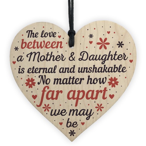 Mother And Daughter Heart Plaque Gifts Wood Keepsake Gift Mum