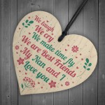 Nan Nanny Card Gifts For Birthday Christmas Wood Heart THANK YOU
