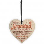 THANK YOU Gift For Nan And Grandad Wood Heart Birthday Keepsake