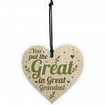 Great Grandad Birthday Christmas Card Gifts Wooden Heart Gift 